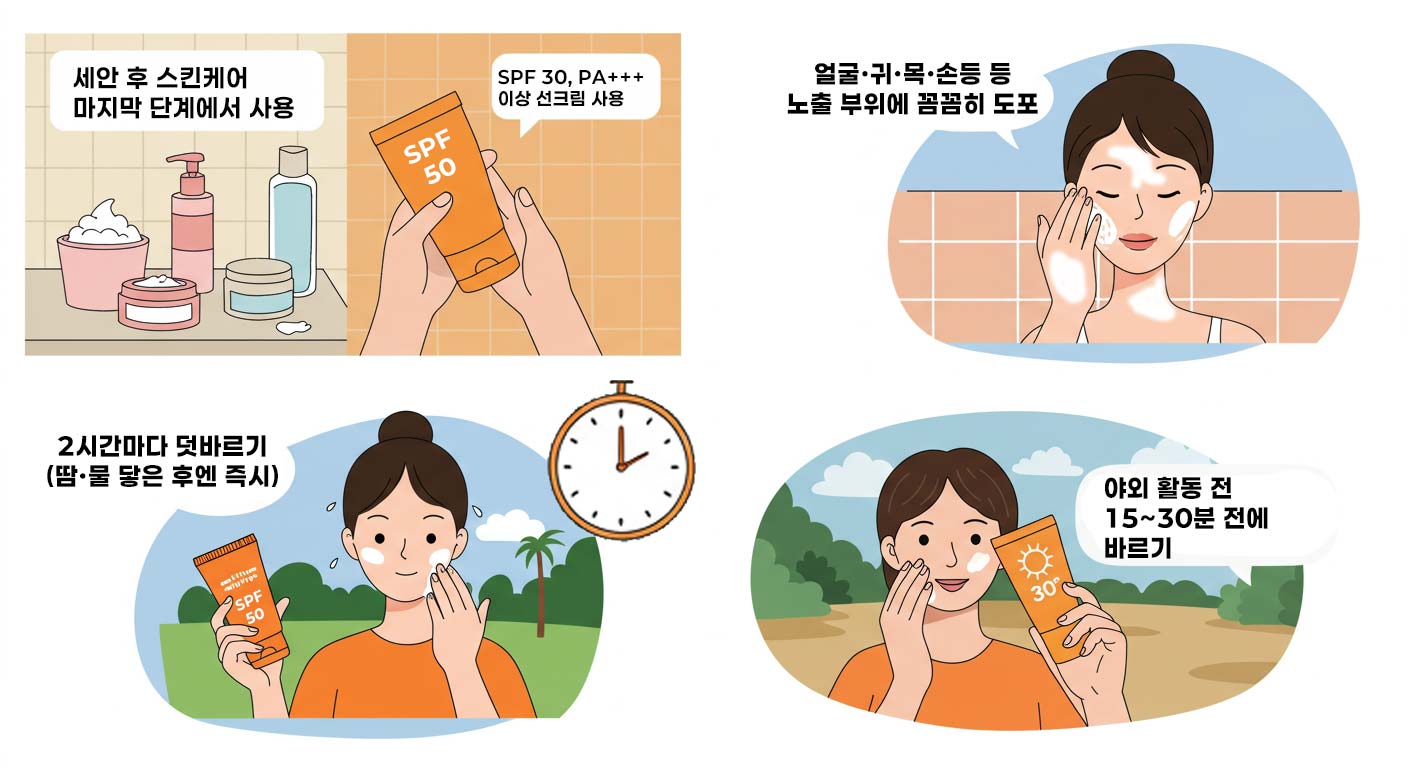 올바른-선크림-바르는-방법