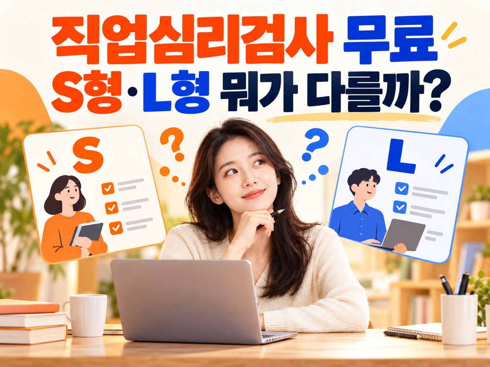 무료 직업심리검사 S형과 L형 중 무엇을 받을지 살펴보는 구직자