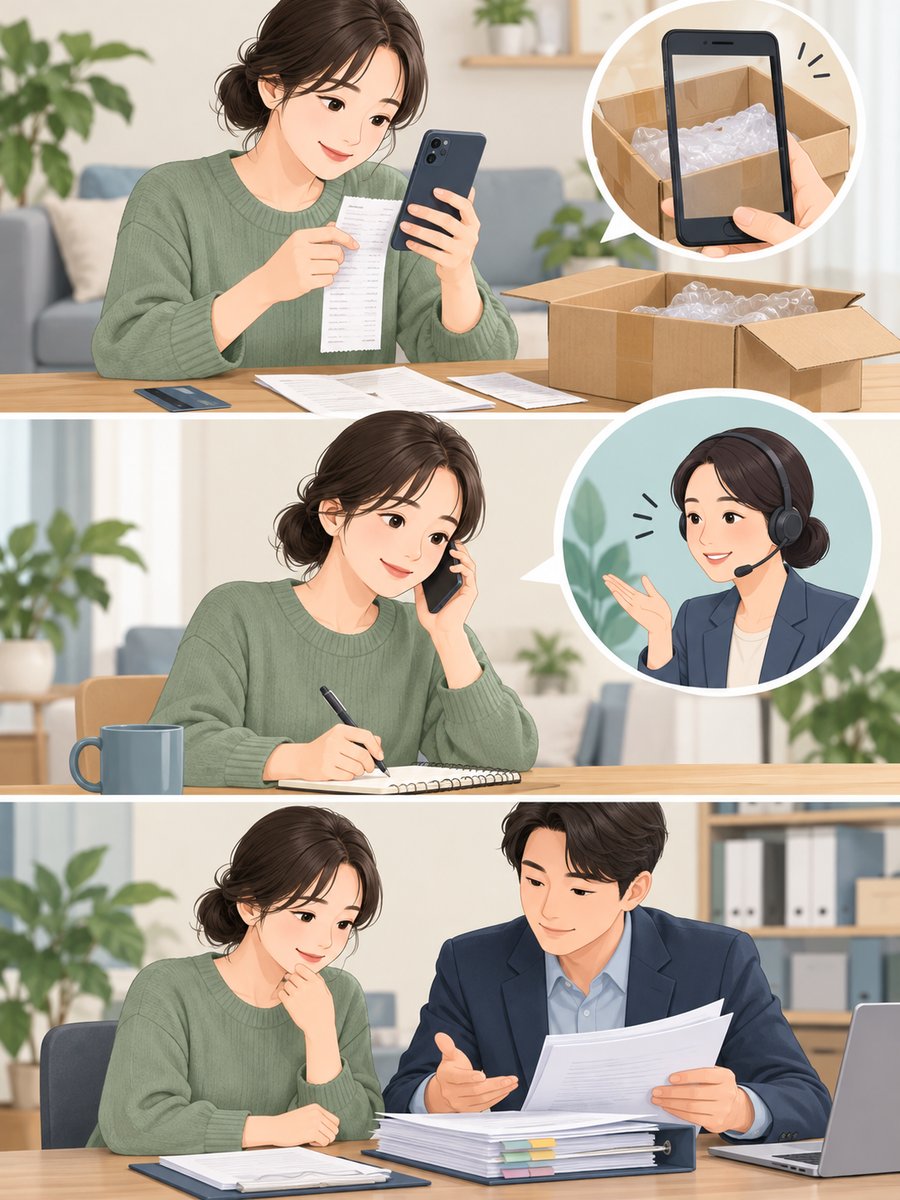 소비자 피해 증빙 수집과 상담, 사건 자료 확인 절차 그림