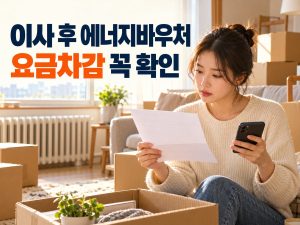 이사 후 에너지바우처 요금차감 꼭 확인 안내