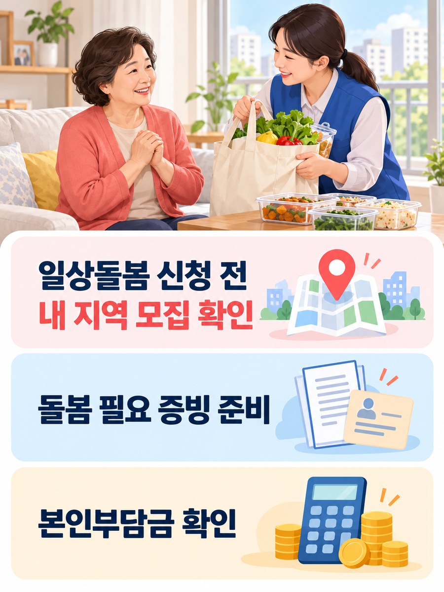 일상돌봄의 지역 모집 확인 돌봄 필요 증빙 준비와 본인부담금 확인 안내