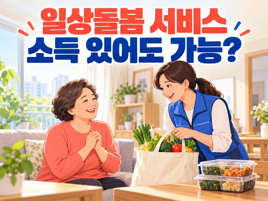 소득이 있어도 일상돌봄 서비스를 신청할 수 있는지 묻는 썸네일