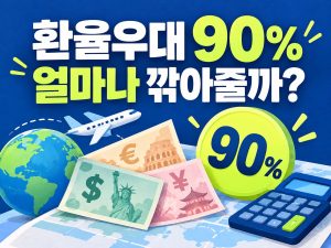 환율우대 90퍼센트가 얼마나 할인되는지 묻는 환전 안내 썸네일