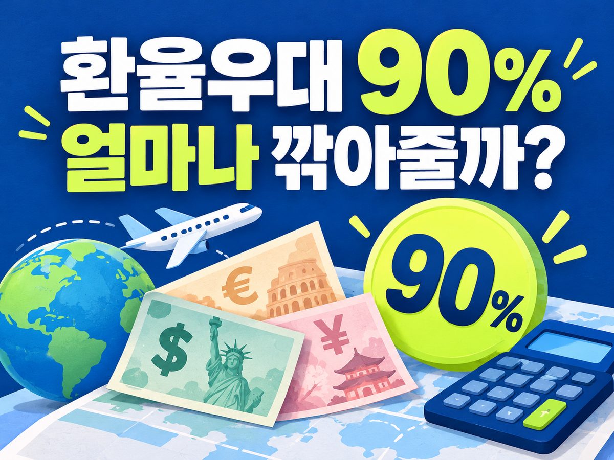 환율우대 90퍼센트가 얼마나 할인되는지 묻는 환전 안내 썸네일