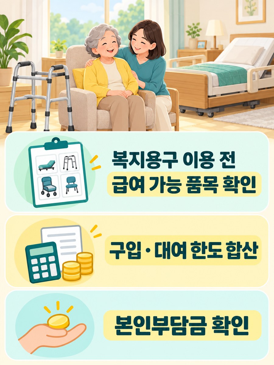 복지용구 급여 가능 품목과 구입 대여 합산 한도 및 본인부담금 확인 순서
