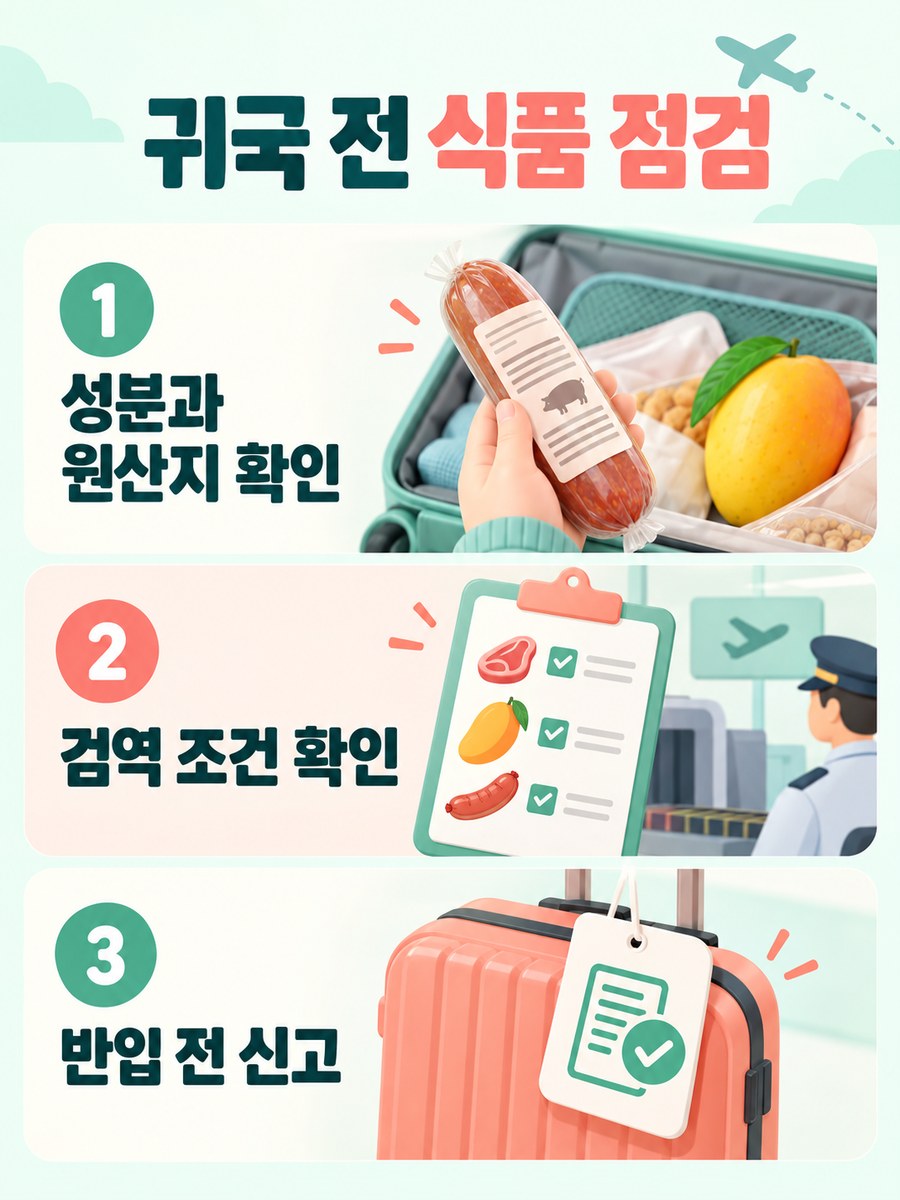 해외여행 식품의 성분과 원산지 및 검역 조건과 신고 확인 순서