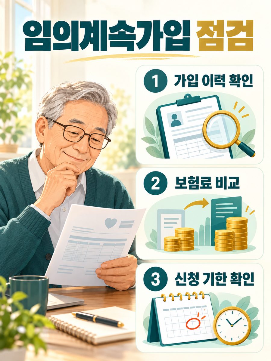 건강보험 임의계속가입 이력과 보험료 및 신청기한 점검
