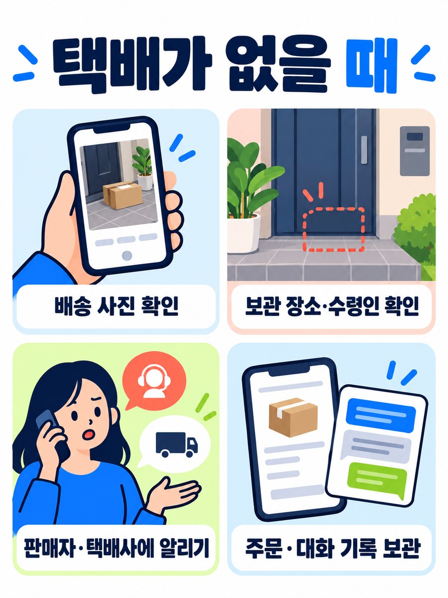 택배분실 확인 순서를 보여주는 안내 이미지