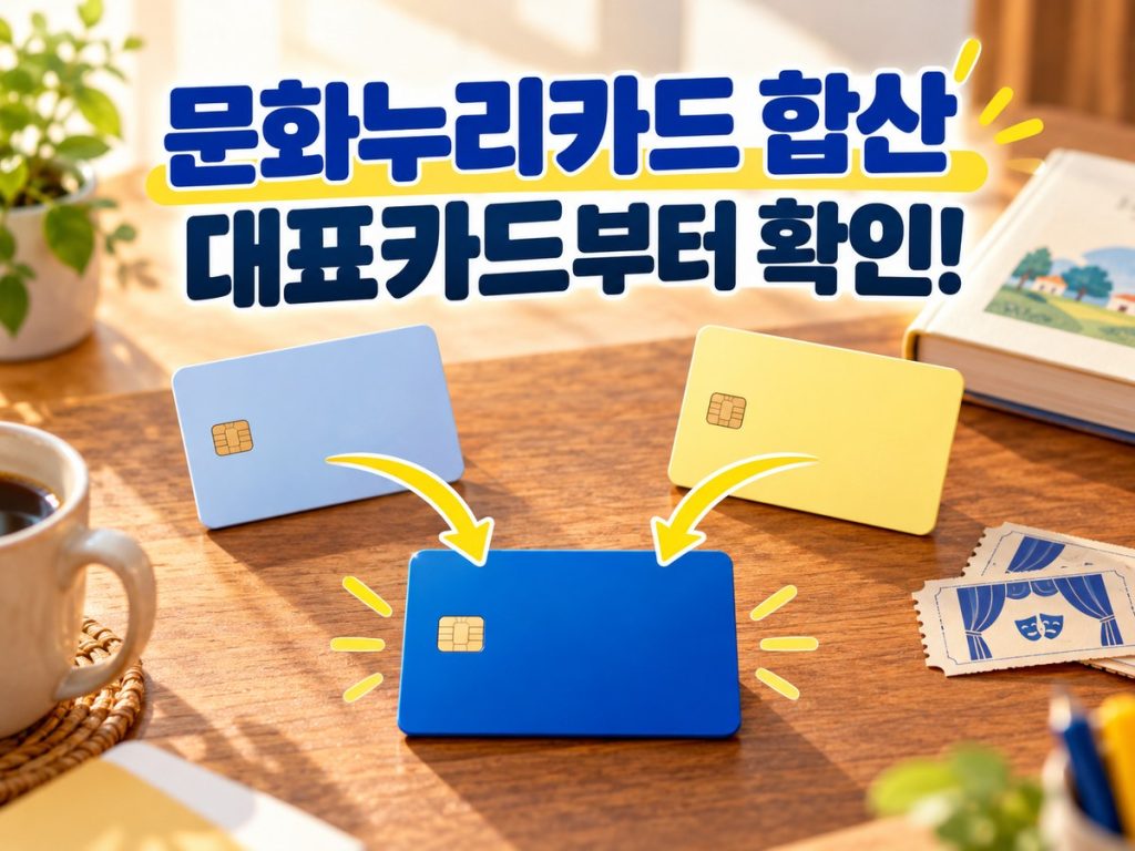 문화누리카드 잔액을 한 카드로 합산하기 전에 대표카드를 확인하라는 안내