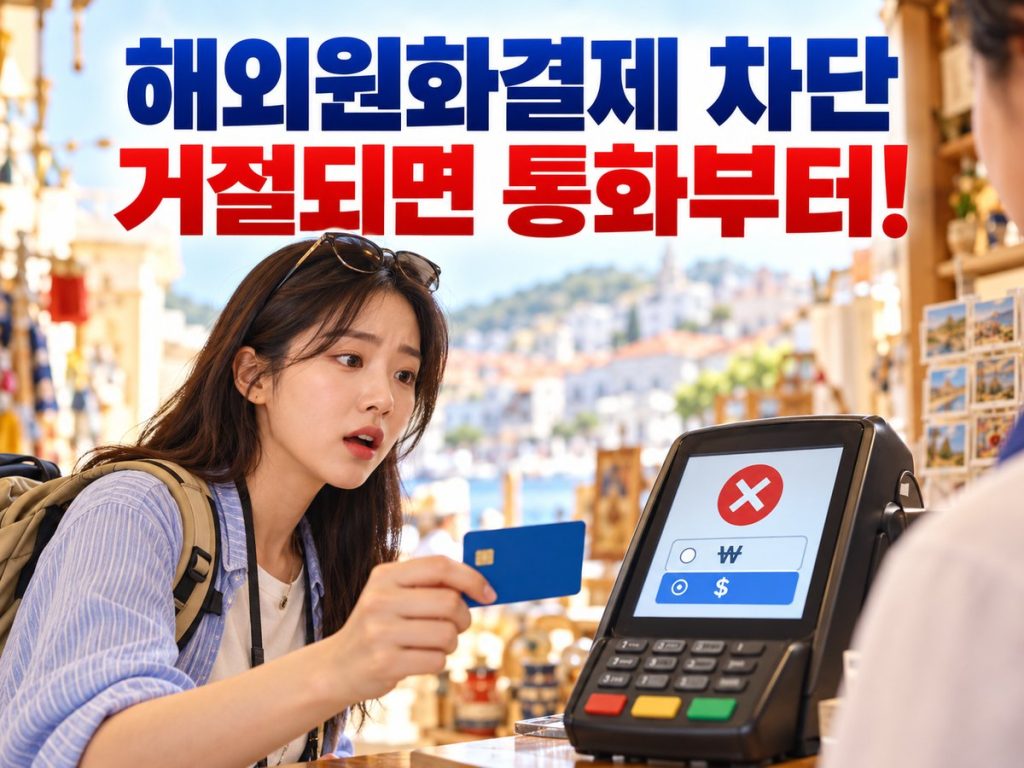 해외원화결제 차단 뒤 카드 승인이 거절되면 통화부터 확인하라는 안내