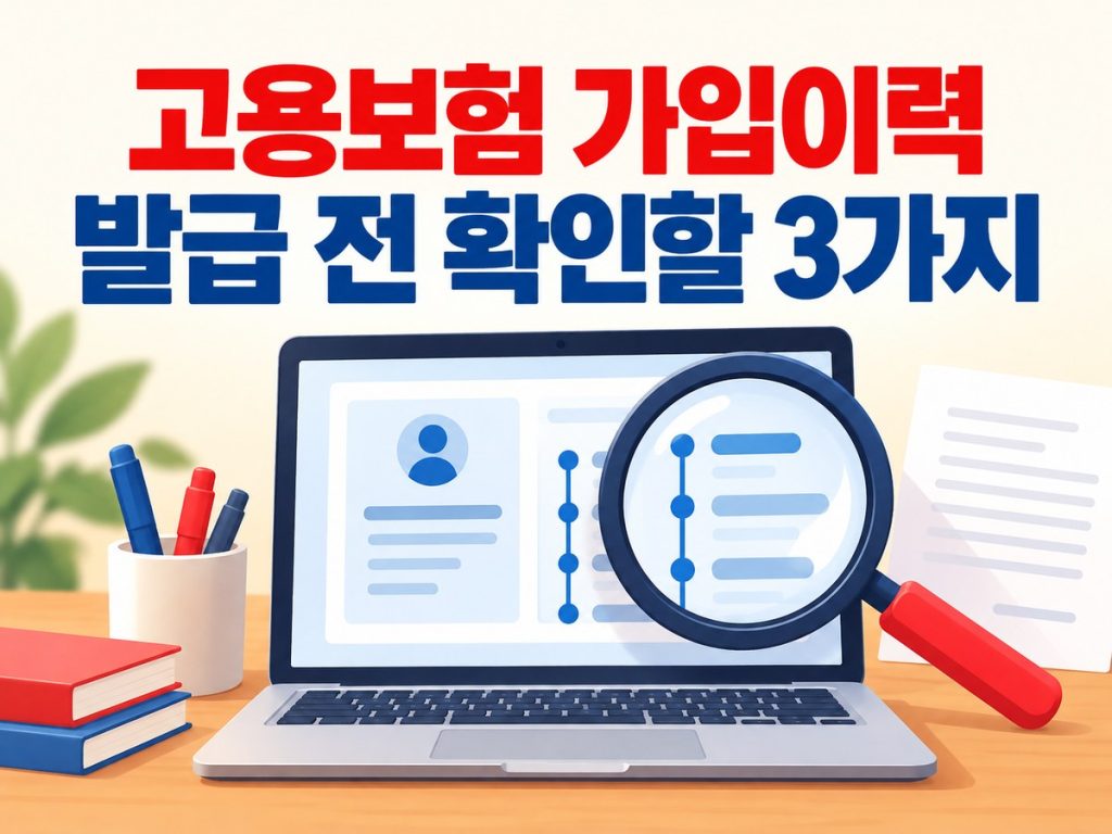 고용보험 가입이력 서류 발급 전 확인할 항목을 안내하는 대표이미지