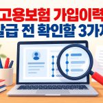 고용보험 가입이력 서류 발급 전 확인할 항목을 안내하는 대표이미지