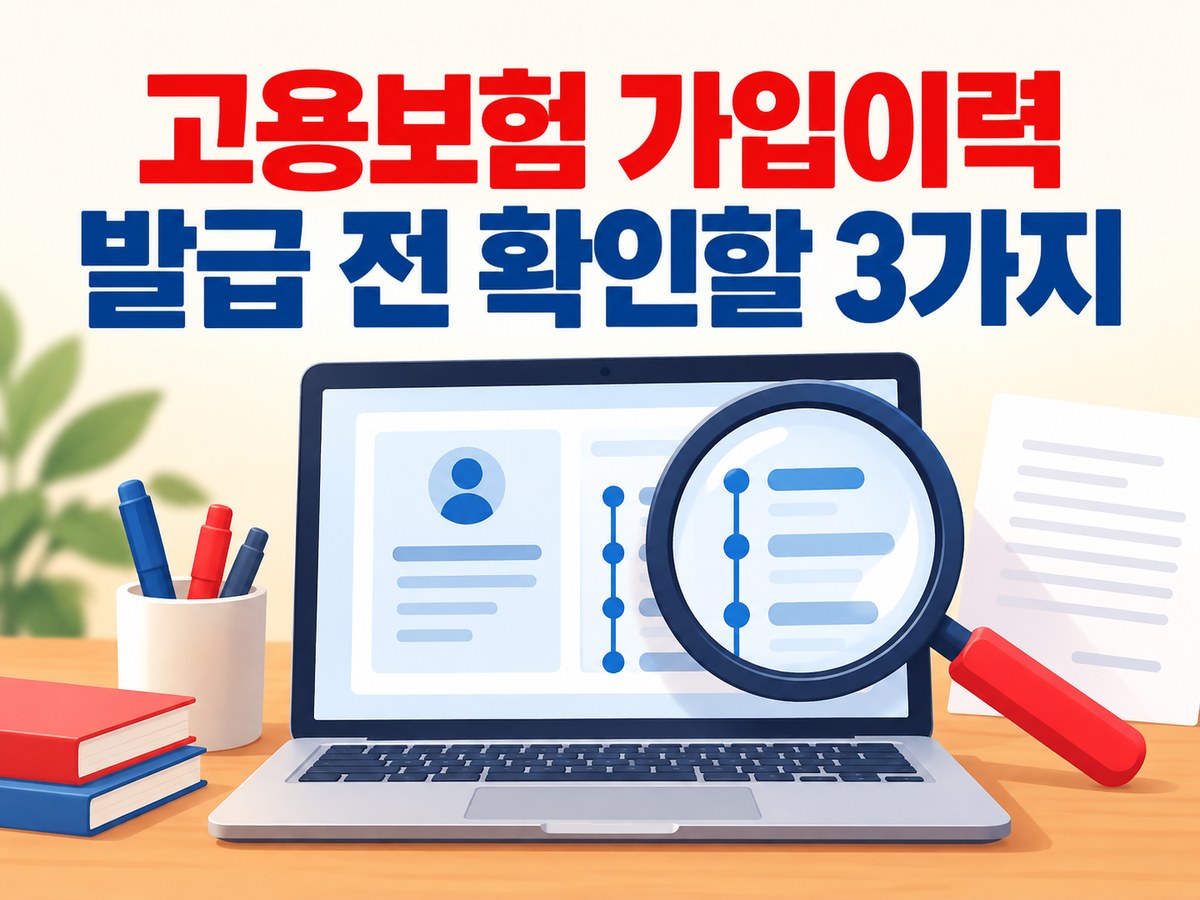 고용보험 가입이력 서류 발급 전 확인할 항목을 안내하는 대표이미지