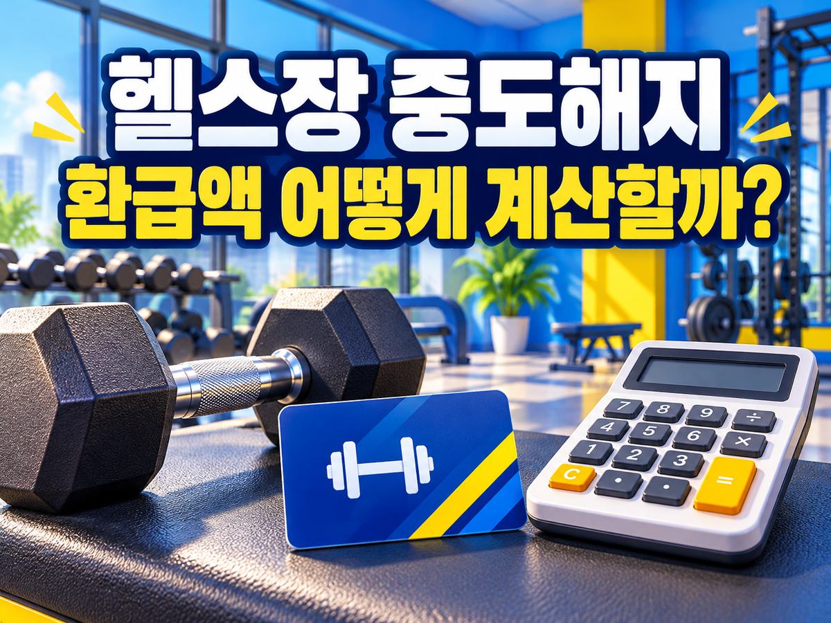 헬스장 중도해지 환급액 계산을 안내하는 대표이미지