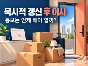 묵시적 갱신 후 이사 통보 시점을 안내하는 대표이미지