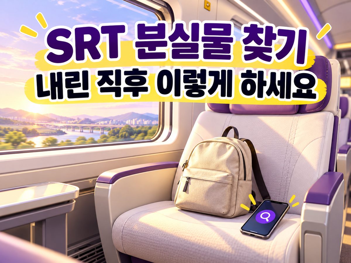 SRT에서 두고 내린 분실물을 찾는 순서를 안내하는 대표이미지