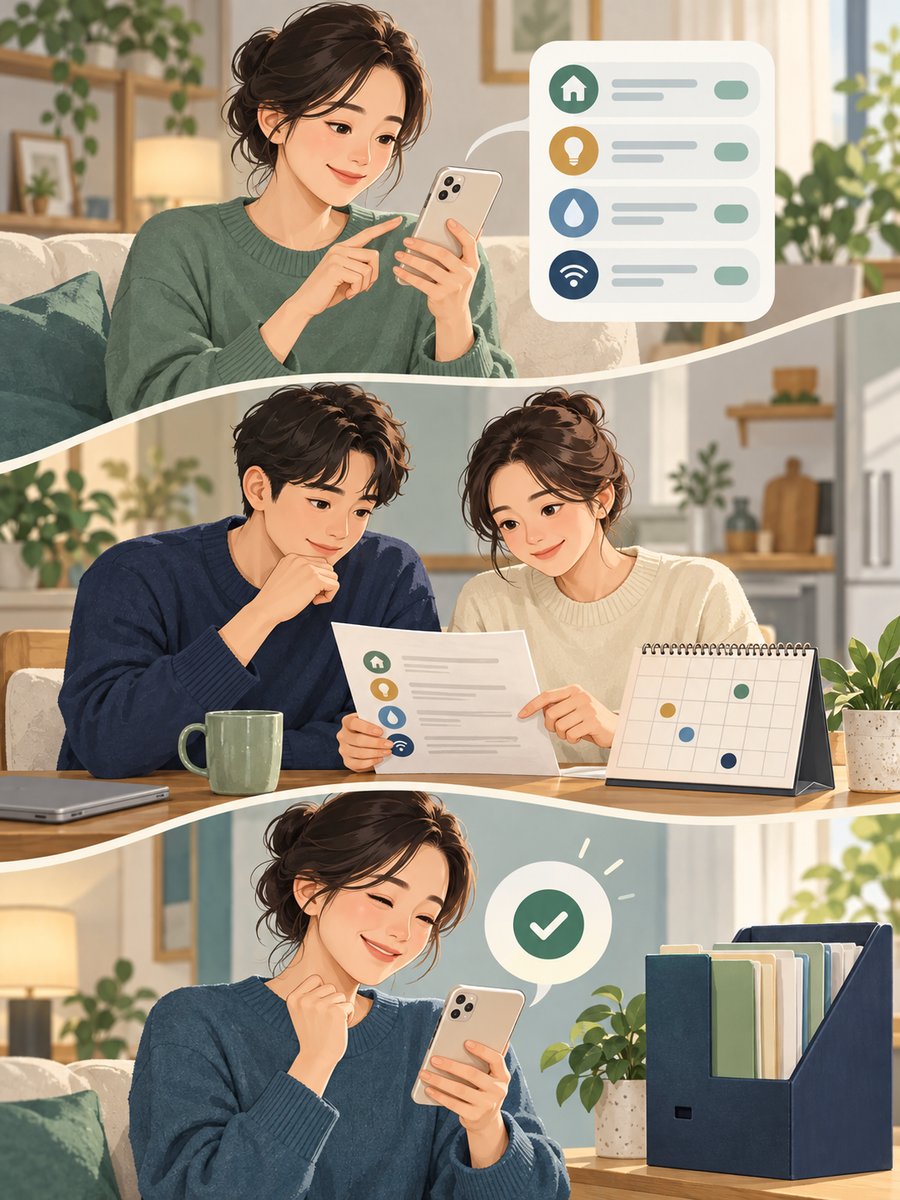자동이체 목록 조회와 계약 확인, 처리 결과 점검을 표현한 순서 그림
