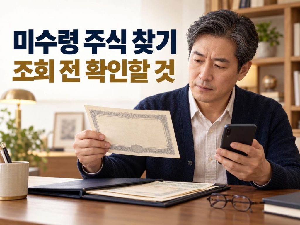 미수령주식 찾기 조회 전 확인할 것